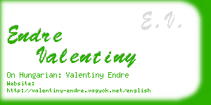 endre valentiny business card